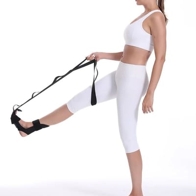 Ceinture d'étirement de Yoga pour la Rééducation du Pied Soulagement de la Fasciite Plantaire Correction de l'Articulation de la Cheville Entraînement des Jambes Équipement de Sport noir