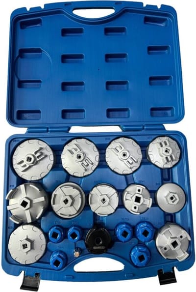 HAWEK - 19 Delig Oliefilter Doppenset – Professionele Gereedschapset voor Benzine en Dieselvoertuigen