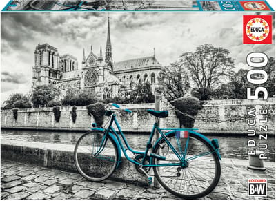 Legpuzzel - Educa - Fiets bij Notre Dame, Parijs  - 500 Stukjes