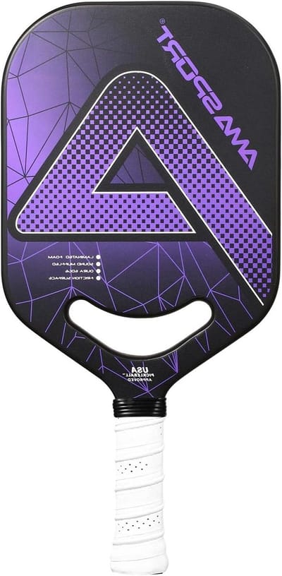 Pickleballracket Carbon - Padelracket Sport - Pickleball Spel - Getextureerd Oppervlak - 20 mm Kern - Zwart