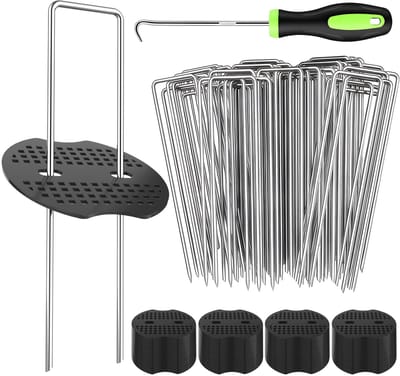 Dailygoods- Grondankers 200 stuks - U-vormige Grondpennen - Verzinkt Staal - Roestvrij - Voor Onkruidvlies en Tenten - Duurzaam en Herbruikbaar