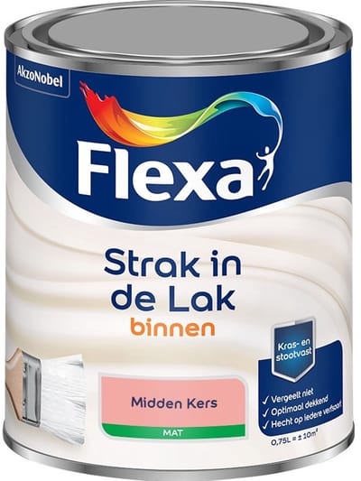 Flexa - Strak In De Lak Binnenlak Mat - Midden Kers - Mengverf - 750 Ml