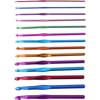 14pcs Crochets Ergonomiques Manche Léger Durable Fournitures de Tricot pour Mères Filles blue