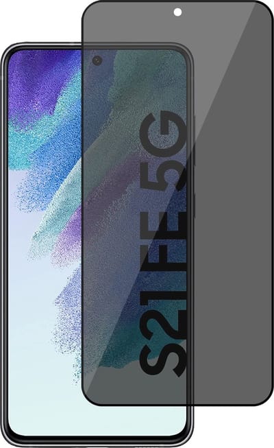 Privacy Screenprotector geschikt voor Samsung Galaxy S21 FE - Volledig Dekkende Gehard Glas Tempered Glass Screen Protector