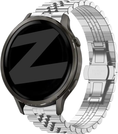 Bandz Stalen band 'Jubilee' (18mm) - Geschikt voor Garmin Vivoactive 4s / Vivomove 3s / Venu 2s / Venu 3s / Forerunner 255s / Forerunner 265s / Venu 4 - 41mm - Zilver