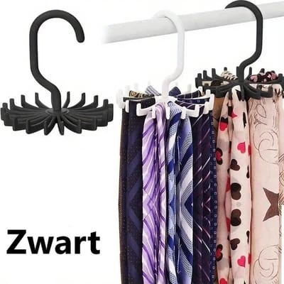 Stropdashanger I Stropdas Hanger I Stropdas Organizer I Stropdashaak I 20 Stropdassen Ophangen I Zwart