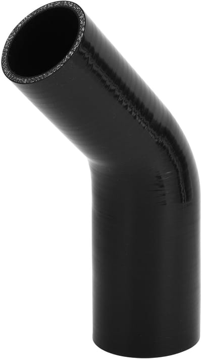 Dailygoods- Koelslang Zwart - Silicone Slang - 51-63mm Binnendiameter - 120mm Lengte - 45 Graden - Meerlaags Geweven Doek - Siliconenslang