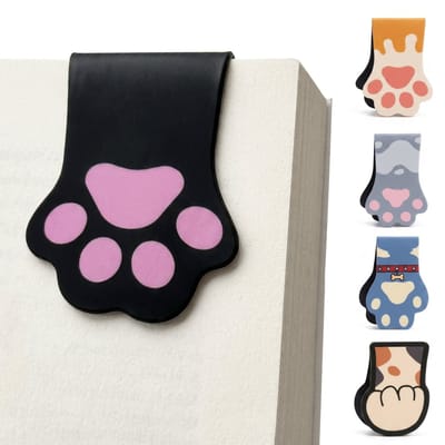 Ainy - Kattenpootjes Boekenleggers | Set van 5 Kat Design | Magnetisch Bladwijzer Accessoire in diverse kleuren | Boeken & Planners | Bookmark voor Kinderen, Volwassenen en Studenten