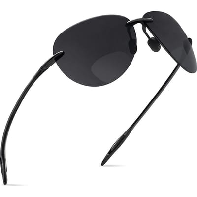 MAXJULI Lunettes de soleil Homme Classique UV400 Tendance Conduite Sports Monture sans bordure Incassable Ovale Homme Femme Léger Monture de lunettes TR90 TR90 Monture Soleil