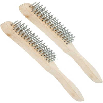 HENDI Staalborstel – 4 rijen stalen draadharen – 290 mm – set van 2