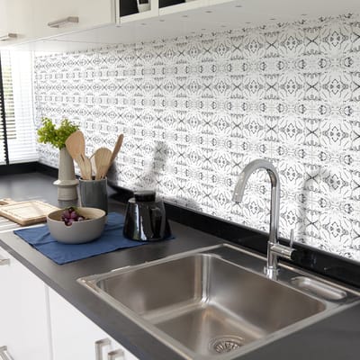 Zelfklevende tegelmuurstickers voor keuken en badkamer - 30 grijze tegelstickers met marmerlook - 30 stickers 20x20cm