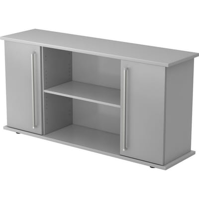 KAPA SB | Dressoir | met deuren - Grijs/Zilver Chrome metaal handgreep