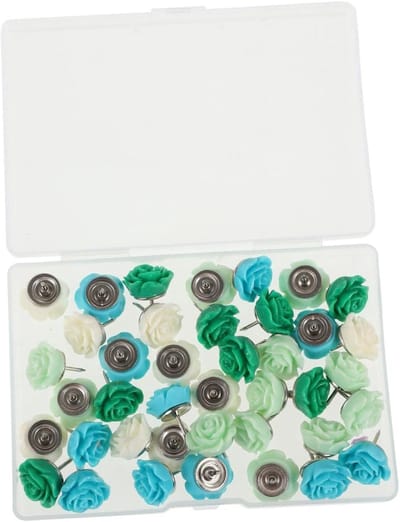 Bloemen Punaises - Decoratieve Spelden - Bureau Organisatie - Creatief Bloem Design - 40 Stuks - Multikleur
