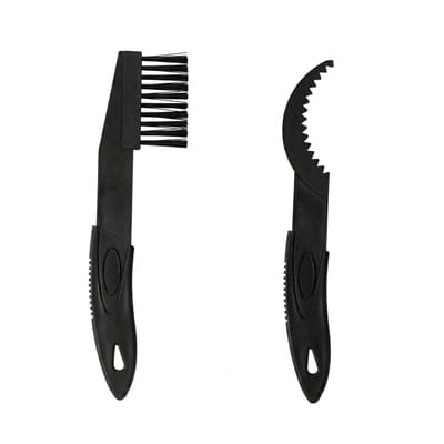 Zwarte fietsketting reinigingsborstels fiets en wielren onderhoudsmiddelen set van 2 ABS onderhouds gereedschap voor mountainbike crankstel en cassette