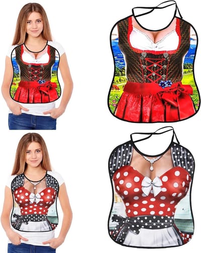 Grappige Waterdichte Slabbetjes voor Volwassenen - 2 Stuks Herbruikbare Slabbetjes als Leuk Cadeau voor Ouderen en Feestjes