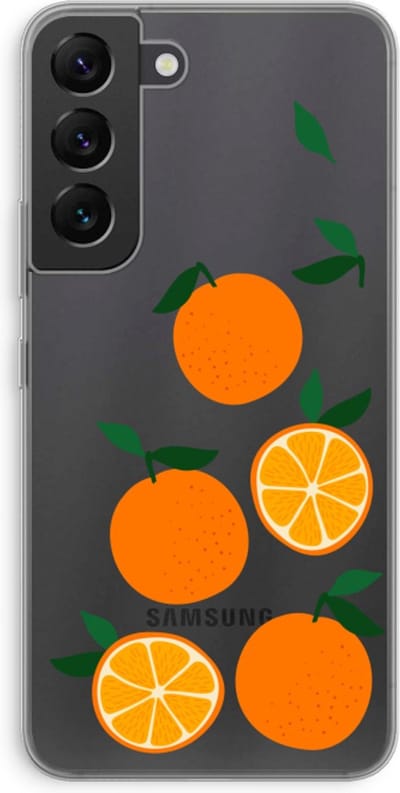 Case Company® - Hoesje geschikt voor Samsung Galaxy S22 hoesje - Will you be my clementine - Soft Cover Telefoonhoesje - Bescherming aan alle Kanten en Schermrand