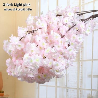 Kunstmatige Kersenbloesem Roze Wit Kersenboom Zijden Bloem Lente Kersen DIY Bonsai Boog Bruilofts Requisieten Huisdecoratie