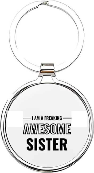 Akyol - i am an freaking awesome sister Sleutelhanger - Zus - de beste zus - zus sleutelhanger - zussen sleutelhanger - sleutelhanger zus - familie sleutelhanger - verjaardagscadeautje - zus cadeau - sister - zusje - 4 x 7,5 CM