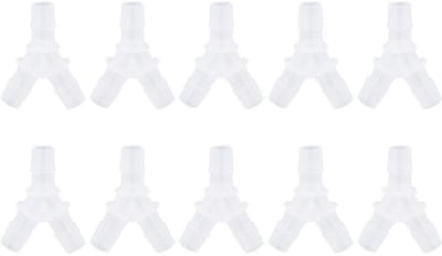Dailygoods- Luchtpomp Connector Set - 10 Stuks - Y-Type 3-Weg Bevestiging - Geschikt voor 8mm Luchtbuis - Waterdichte Aansluiting - Plastic Materiaal - Slangconnector