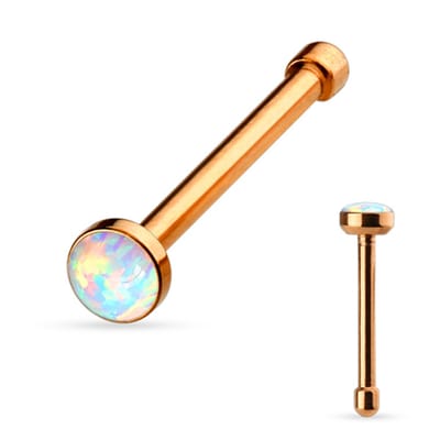 Neuspiercing rechte stud 0.8x6x2.5 opal - rose - LMPiercings