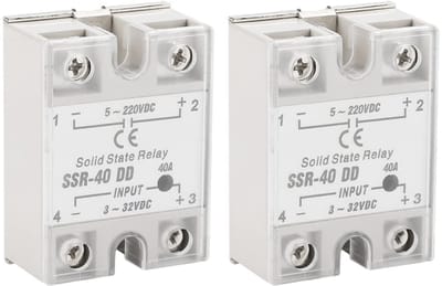 2 Stuks Solid State Relais DC naar DC 40A met Koellichaam Input 3-32V Output 5-220V