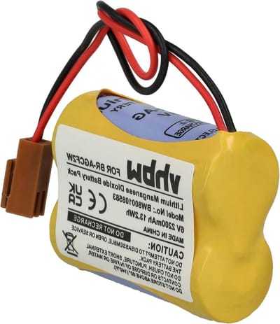 Vervangende Accu - Reservebatterij PLC - Industriële Automatisering - Hoge Capaciteit - 6V 2200mAh - Zwart