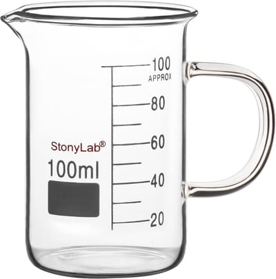 Glazen Beker - Met Handvat - Laboratorium Werk - Met Tuit - 100 ml - Transparant