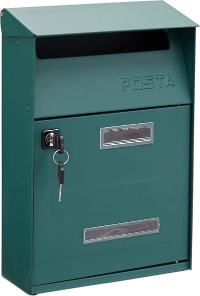 ARREGUI Up D-2006/V Galvanized Steel Letterbox | Format S (DIN A5 Post) | Outdoor Wall Mailbox with Name Plate and Viewing Window | Easy Assembly | Green