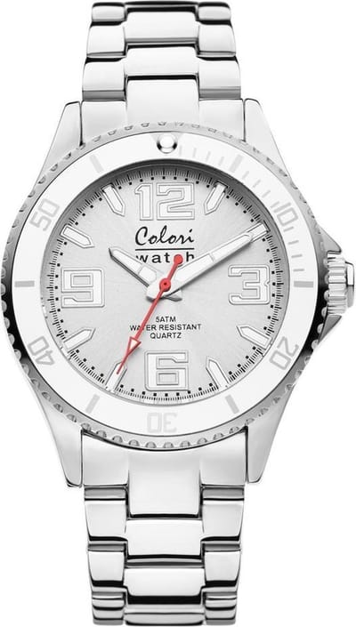 Colori 5-COL223 - Horloge - Zilverkleurig - 40mm