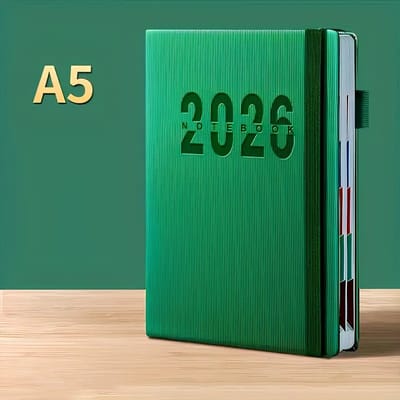 Boek - Kalender - Dagboek - schoolagenda 2026 - Bureau agenda -Agenda 2026 - Voor zelfdiscipline check-in - 365-dagenplan - 400 pagina - Voor Verslag van dagelijkse levensdetails - Persoonlijk werkplan - Student - groente