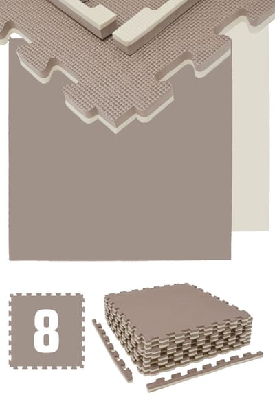 3,2sqm Profi Fitness Mat - Dikte 2cm - Set van 8 Training Matten 63x63cm - Vloerbescherming Mat