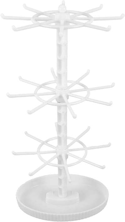 Draaibare Sieradenhouder - Sieraden Organizer - Sieraden Opbergen - Ruimtebesparend Stevig Ontwerp - 44x20.5x20.5 cm - Wit