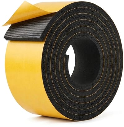4 meters Zwarte Zelfklevende Schuimrubber Afdichtingsband (Vensterraam Schuimband) – Universele Afdichtingsband voor Ramen en Meubels voor Isolatie en Afdichting | 50 mm (Breedte) x 6 mm (Dikte)