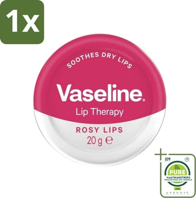 1 x Vaseline - Rosy Lips - Lip Therapy - Verzorgend - 20 g - Lippenbalsem - Verzorging - Rosé Lippen - Hydraat - Droge Lippen