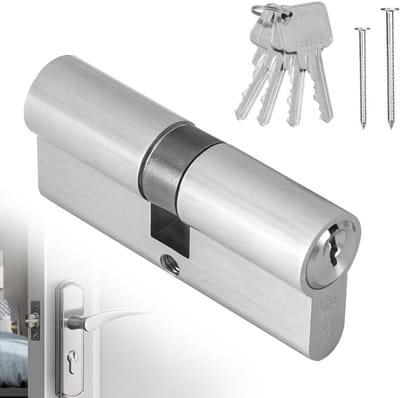 Veiligheidscilinder 40/40 mm met 4 Sleutels - Eurocilinder voor Deuren en Tuindeuren, Anti-Picking en Anti-Boren, Ideaal voor Thuisgebruik en Beveiliging