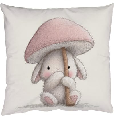 Sierkussens - Kussentjes Woonkamer - 50x50 cm - Paddenstoel - Konijn - Roze