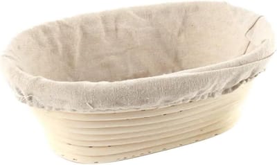 Zuurdesemmand - Rieten mand - Brood bakken - Professioneel resultaat - M (25x15x8cm) - Houtkleur