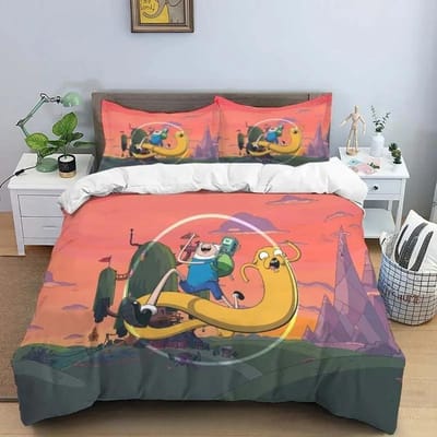 Premium Cartoon Adventure Time Finn En Jake Dekbedovertrek Dekbed Bed Enkel Twin Vol Queen Maat 3D Jeugd Meisjes Jongens Cadeau 140X200cm-2pcs