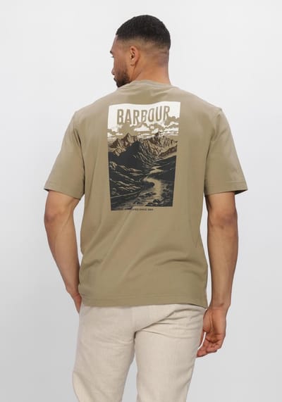 BARBOUR Morden Relaxed Graphic T-shirt Polo's & T-shirts Heren - Polo shirt - Khaki - Maat M