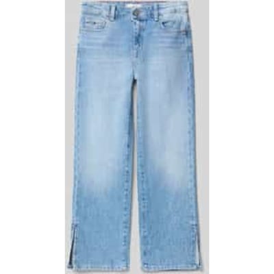 Straight fit jeans van katoenmix