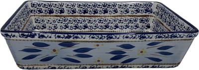 Ovenschaal keramisch Rechthoek Old World BLue 29 x 20 cm 2 liter Maat L | Lavandoux