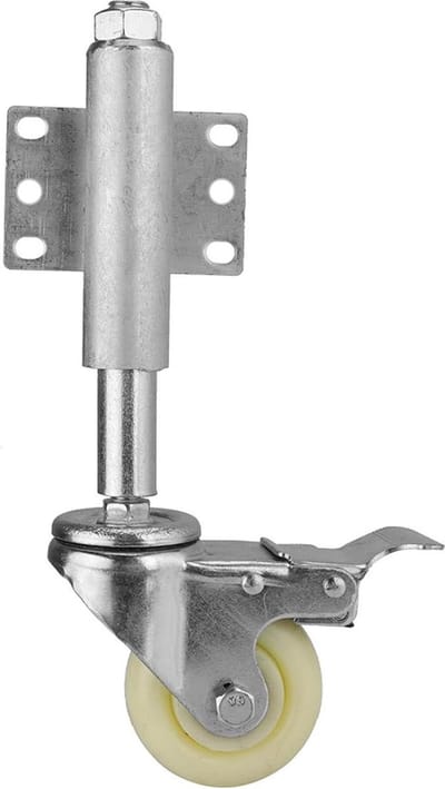 Nylon Metalen Gate Wiel Heavy Duty - Platte Gratis Veergeladen Swivel Caster met Rem - 220lbs Laadvermogen