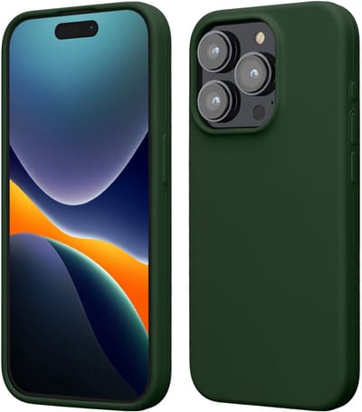 kwmobile Case voor iPhone 15 Pro - Slank TPU-Hoesje met Zachte Afwerking - In donkergroen