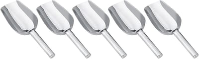 Set van 5 RVS IJslepels voor IJs, Snoep en Traktaties - Perfect voor Bruiloften en Feestjes (19cm)