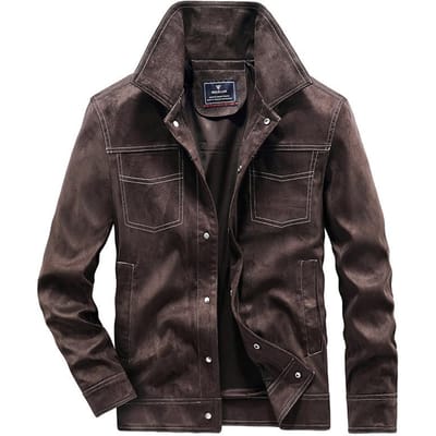 Veste en cuir grande taille printemps et automne sports de plein air revers veste rétro haut décontracté pour hommes manteau ample 5XL black
