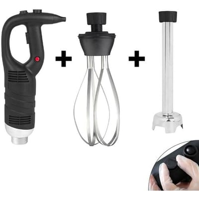 GGM Gastro Stabmixer inkl. Mixstab 300mm & Rührbesen - 450 Watt - Geschwindigkeit stufenlos regelbar