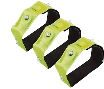 3 stuks Lichtgevende LED veiligheidsbanden - Reflecterende Hardloop Verlichting - Knipperende Veiligheidsbanden - Waterdichte Lichtgevende LED Armbanden - Inclusief Batterijen - LOUZIR