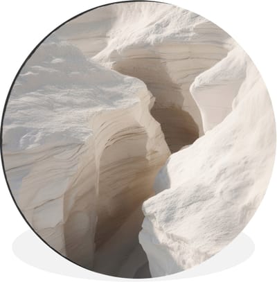 WallCircle - Wandcirkel - Muurcirkel - Kloof - Wit - Sneeuw - Aluminium - Dibond - 30x30 cm - Binnen en Buiten