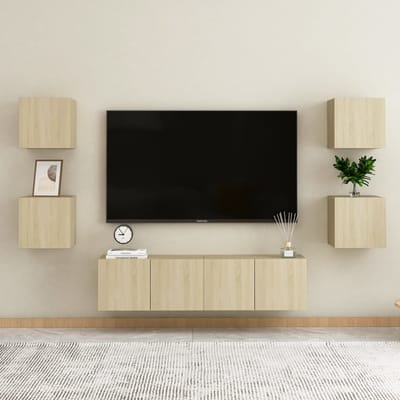 vidaXL - Nachtkastjes - 2 - st - 30,5x30x30cm - bewerkt - hout - sonoma - eikenkleurig