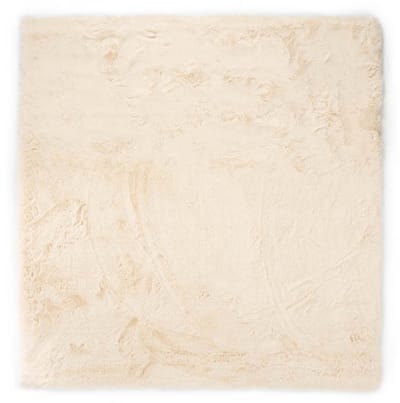 Vierkant hoogpolig vloerkleed - Comfy plus crème 130x130